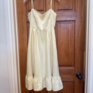 Reformation yellow midi linen dress size 4 🎉SALE 🎀